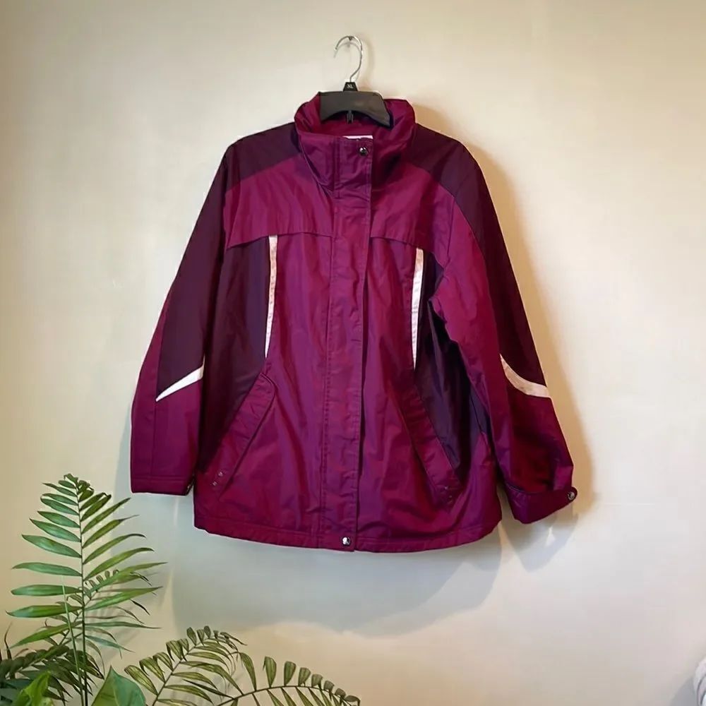 St. John's Bay All Weather Jacket Coat with removable hood Size L